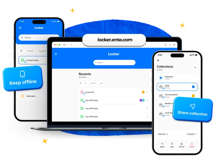 Locker on mobile and web, with offline files and collection sharing