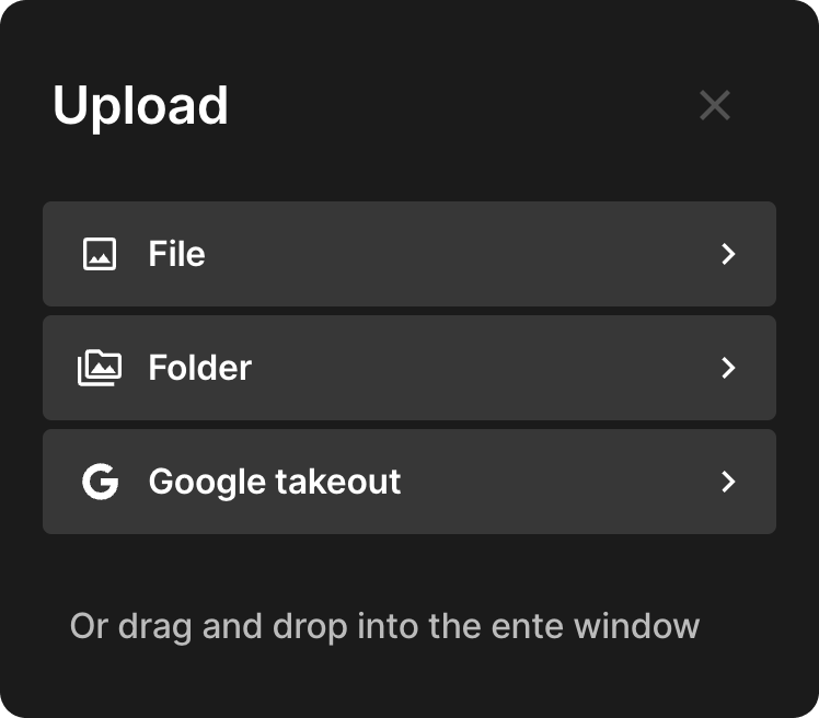Importing Google Takeout into Ente