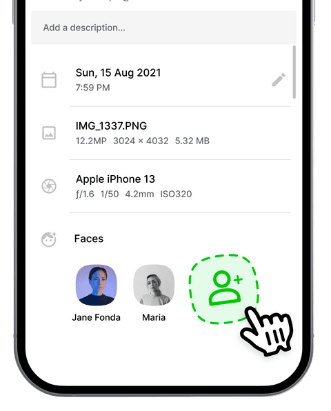 Tag people manually even when they are not in the photo