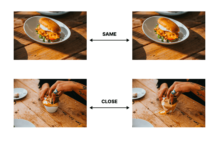 Example of same and closely similar images